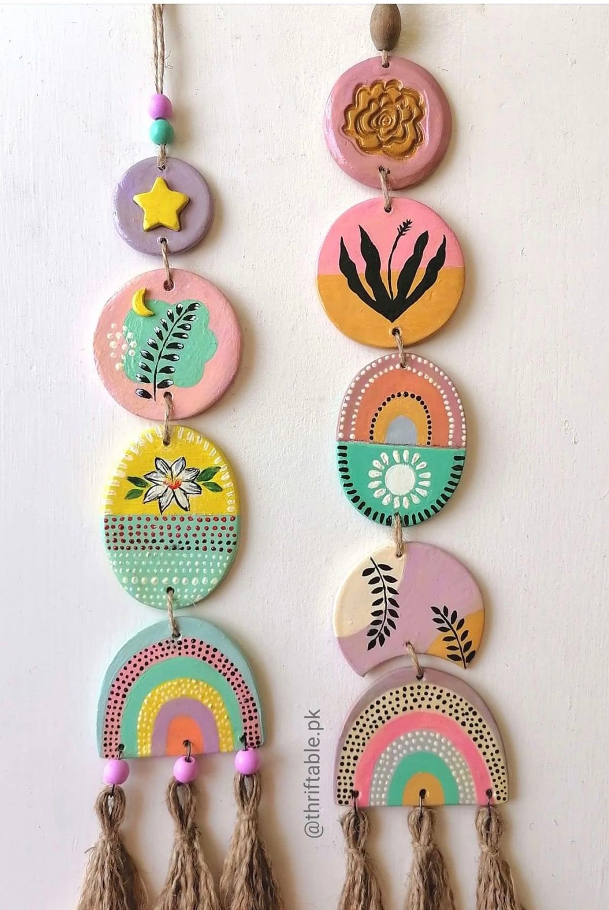Hand Painted Clay Wall Hanging