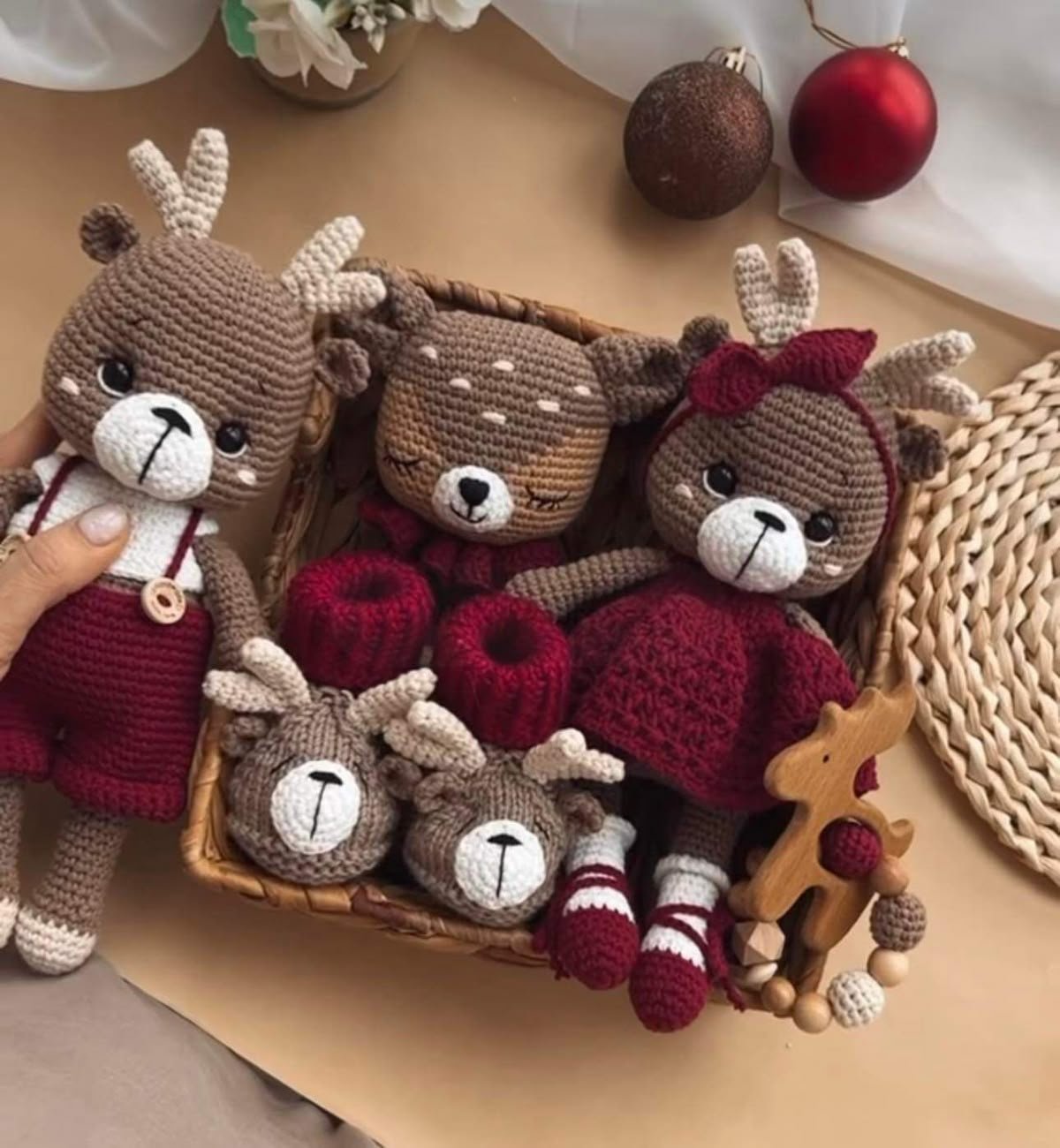 Crochet Reindeer Christmas Gift Set