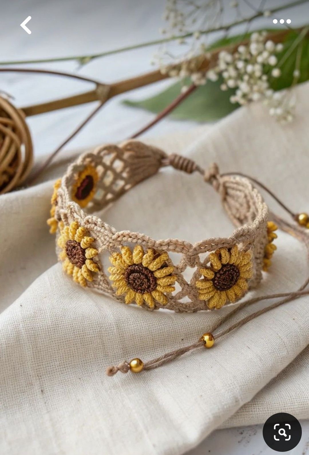 Macrame Sunflower Friendship Bracelet