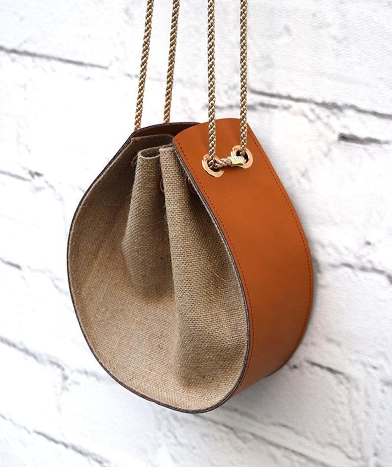 Round Canvas Sling Bag