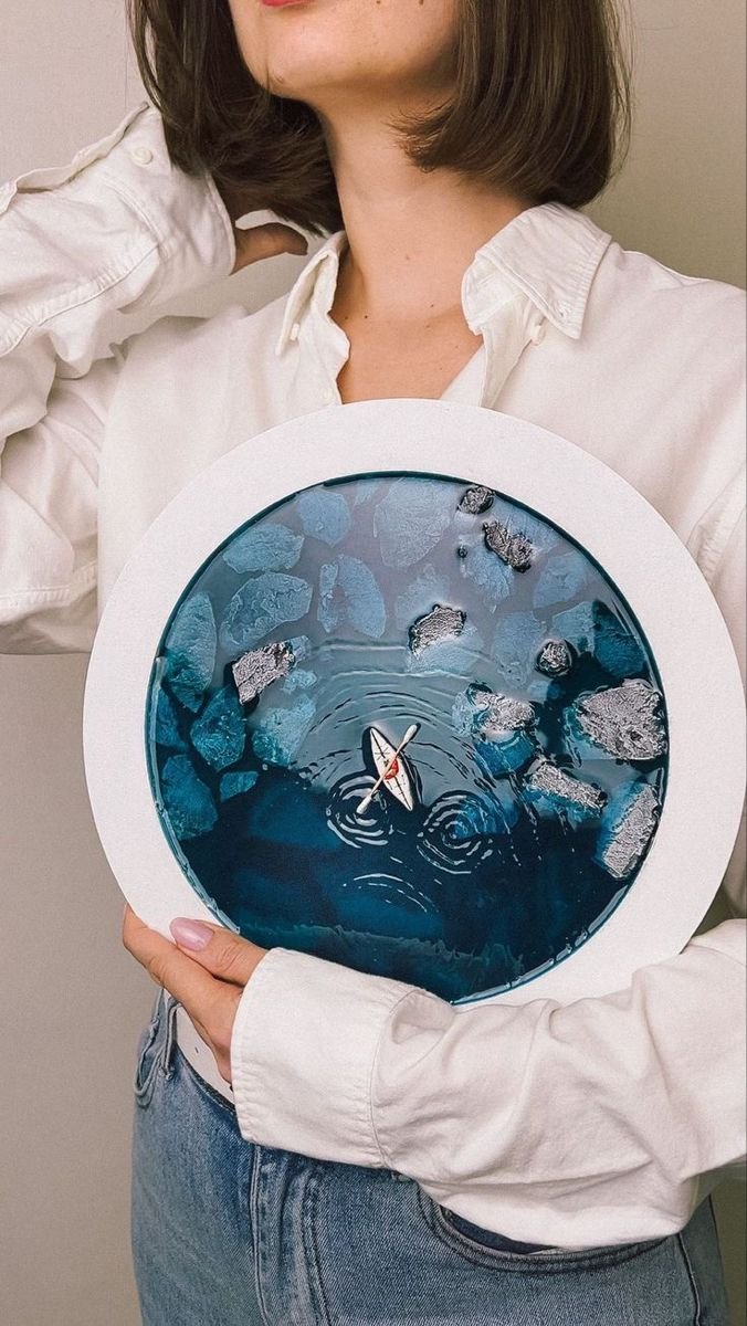 Ocean Scene Resin Art Plate