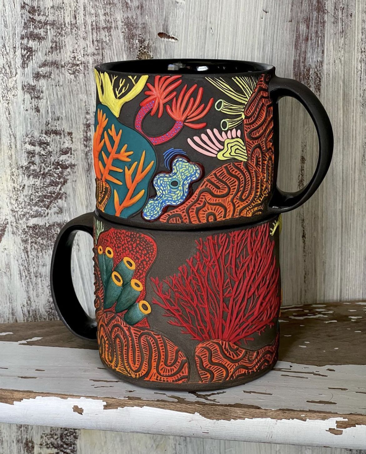 Underwater Ocean Ceramic Mugs Set