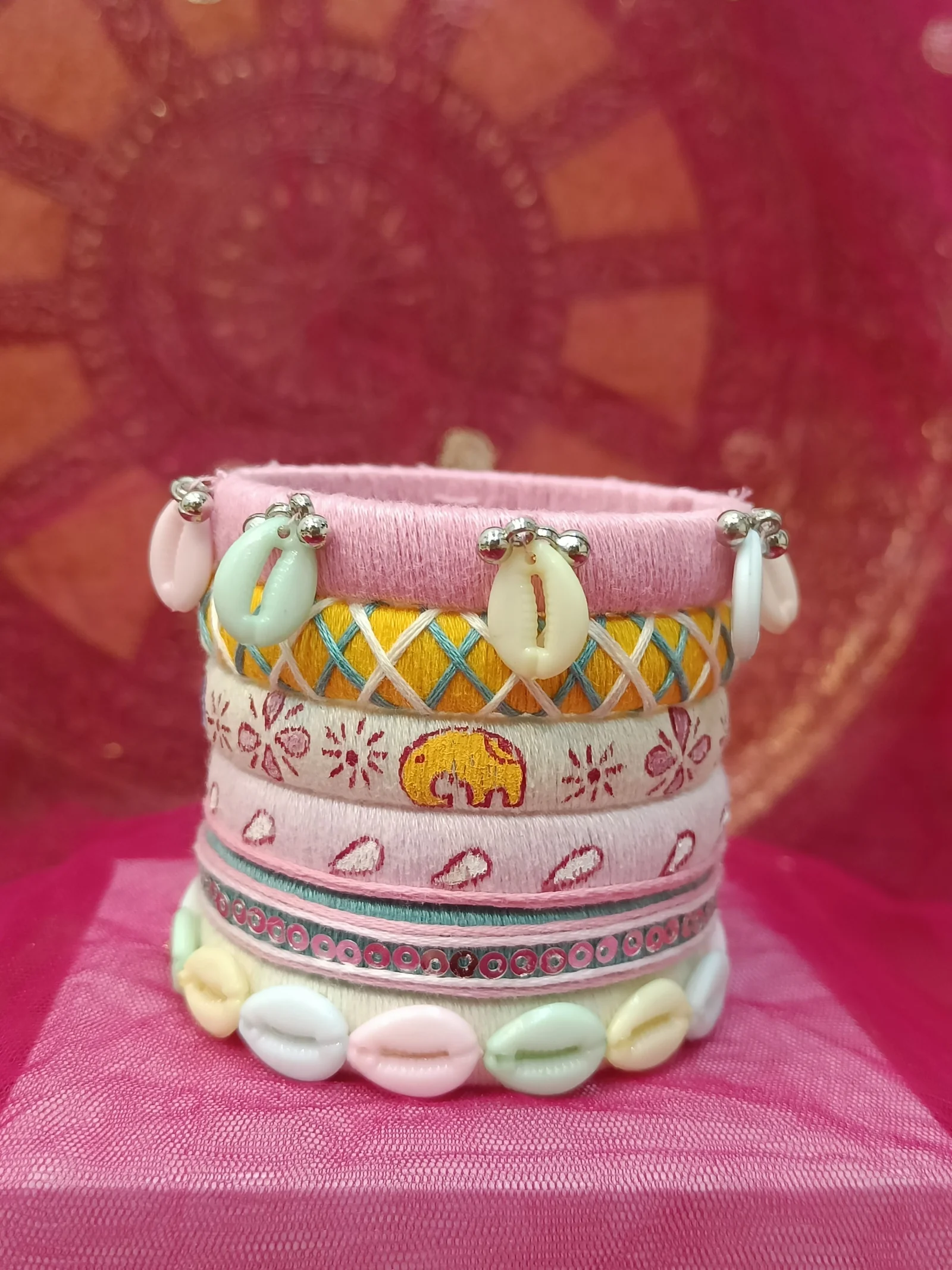 Handmade customised cotton thread bangles