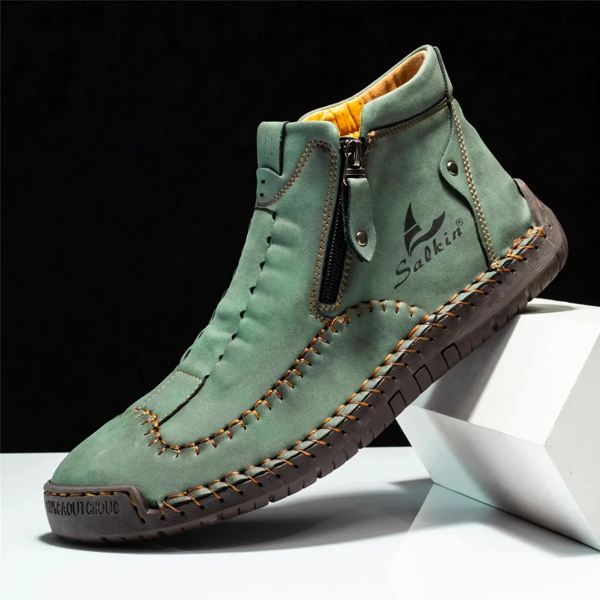Men Casual Ankle Boots Green