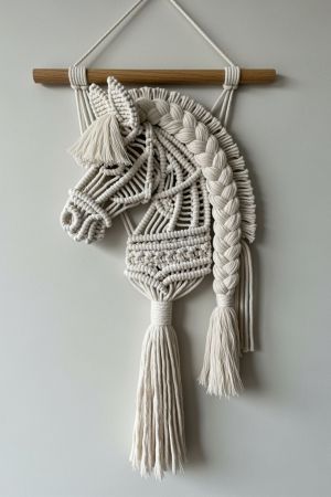 Handmade Macrame Horse Wall Hanging - Boho Wall Art